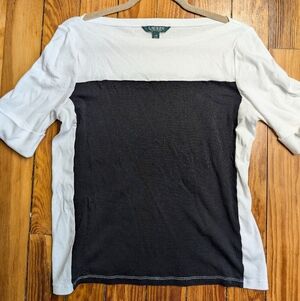Ralph Lauren Black and White Short Sleeve Top